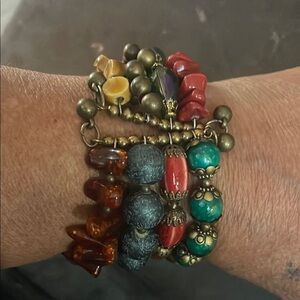 Vintage Multicolor Beaded stretch Bracelet